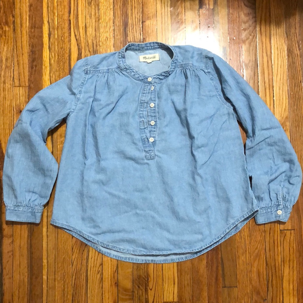 Madewell long sleeve denim top